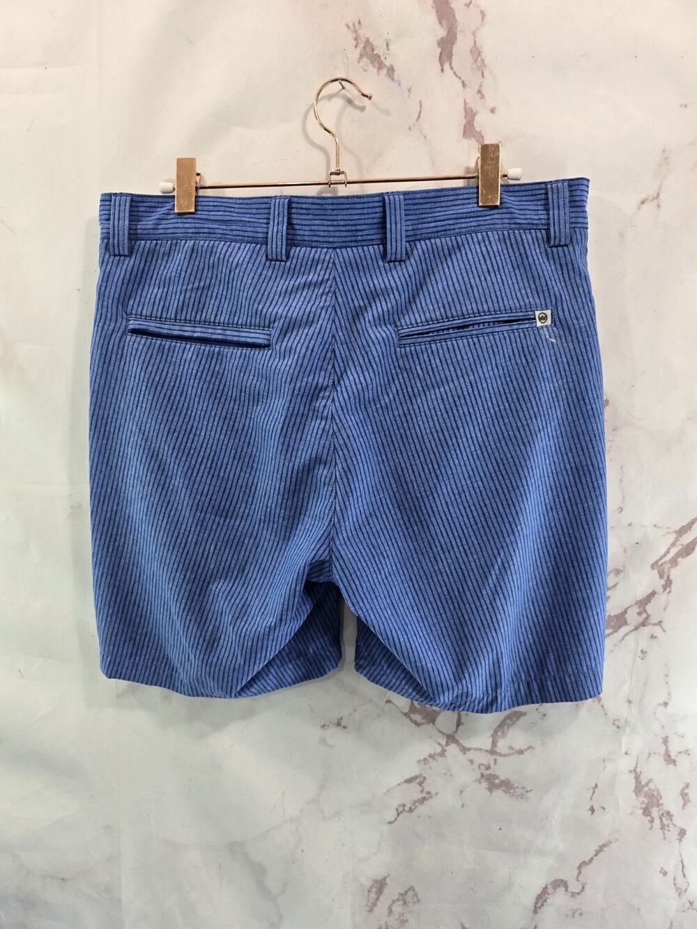 Peter Millar Shorts Mens 31 Blue Striped Stretch Bermuda Golf 6.5 Inch Eb83